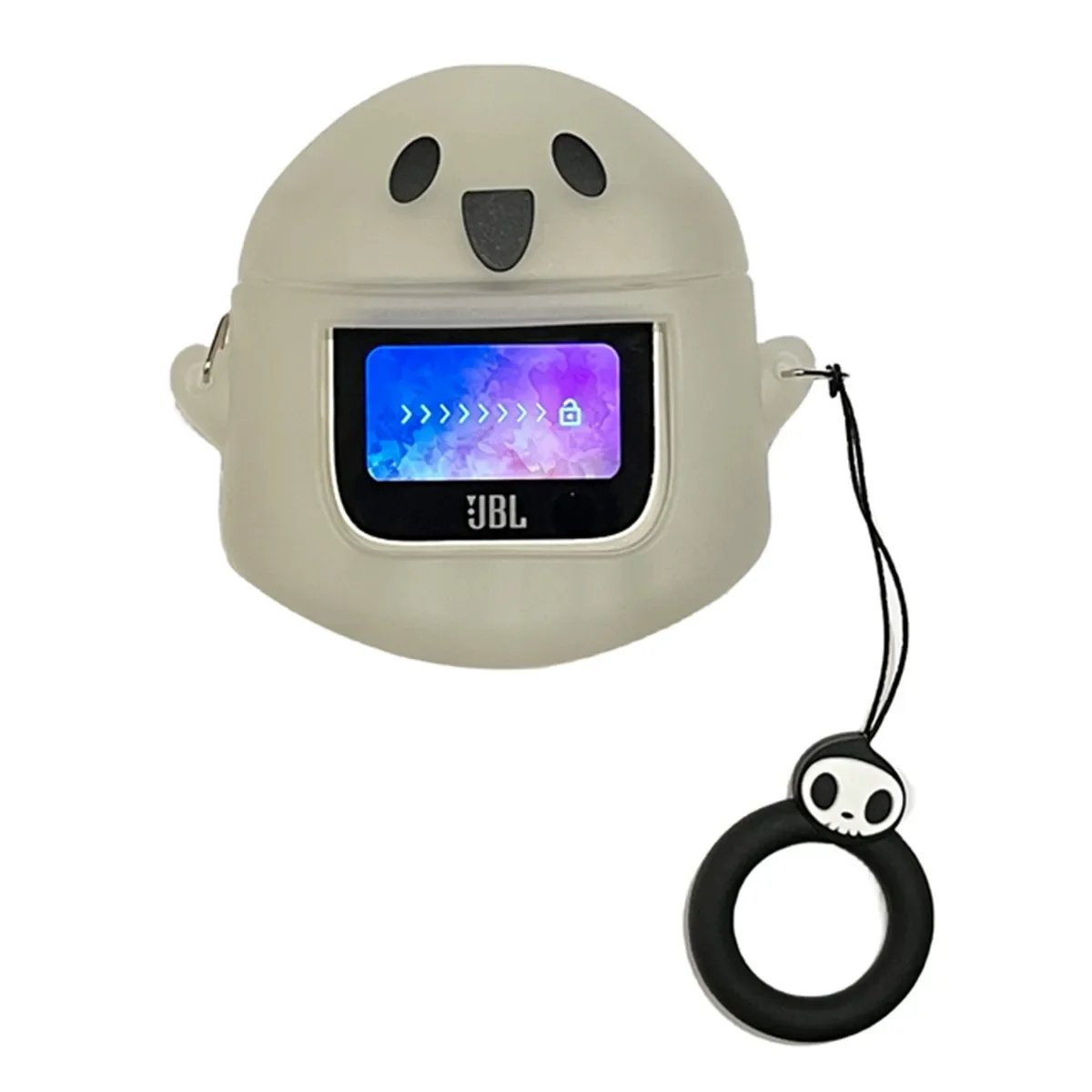 3D Ghost Silicone Earphone Case - Fun, Shockproof Protective Cover with Ring