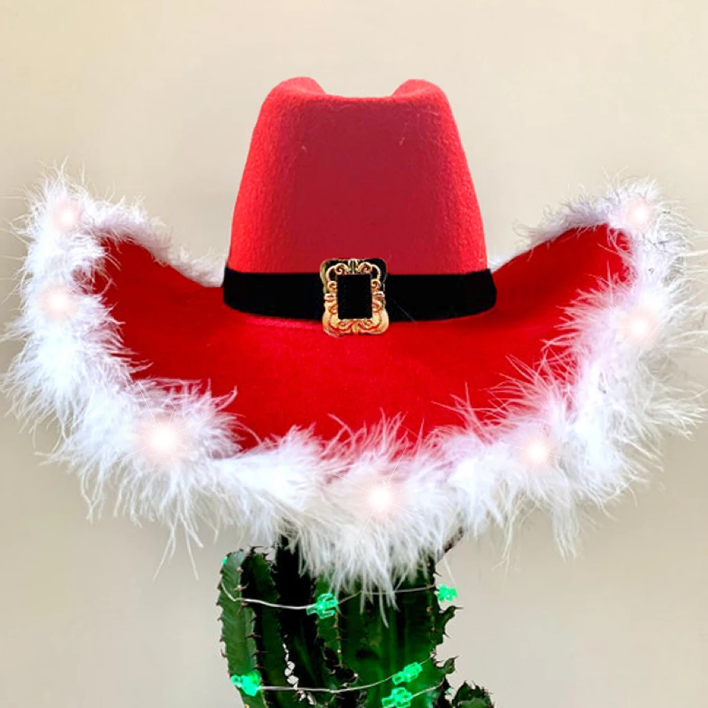 https://ae01.alicdn.com/kf/S3eaaa301372548df862b5acc6a68e142f/Luminous-Christmas-Cowboy-Hats-Women-Girls-Santa-Hat-Red-Velvet-and-White-Feather-Trim-Caps-Tiara.jpg