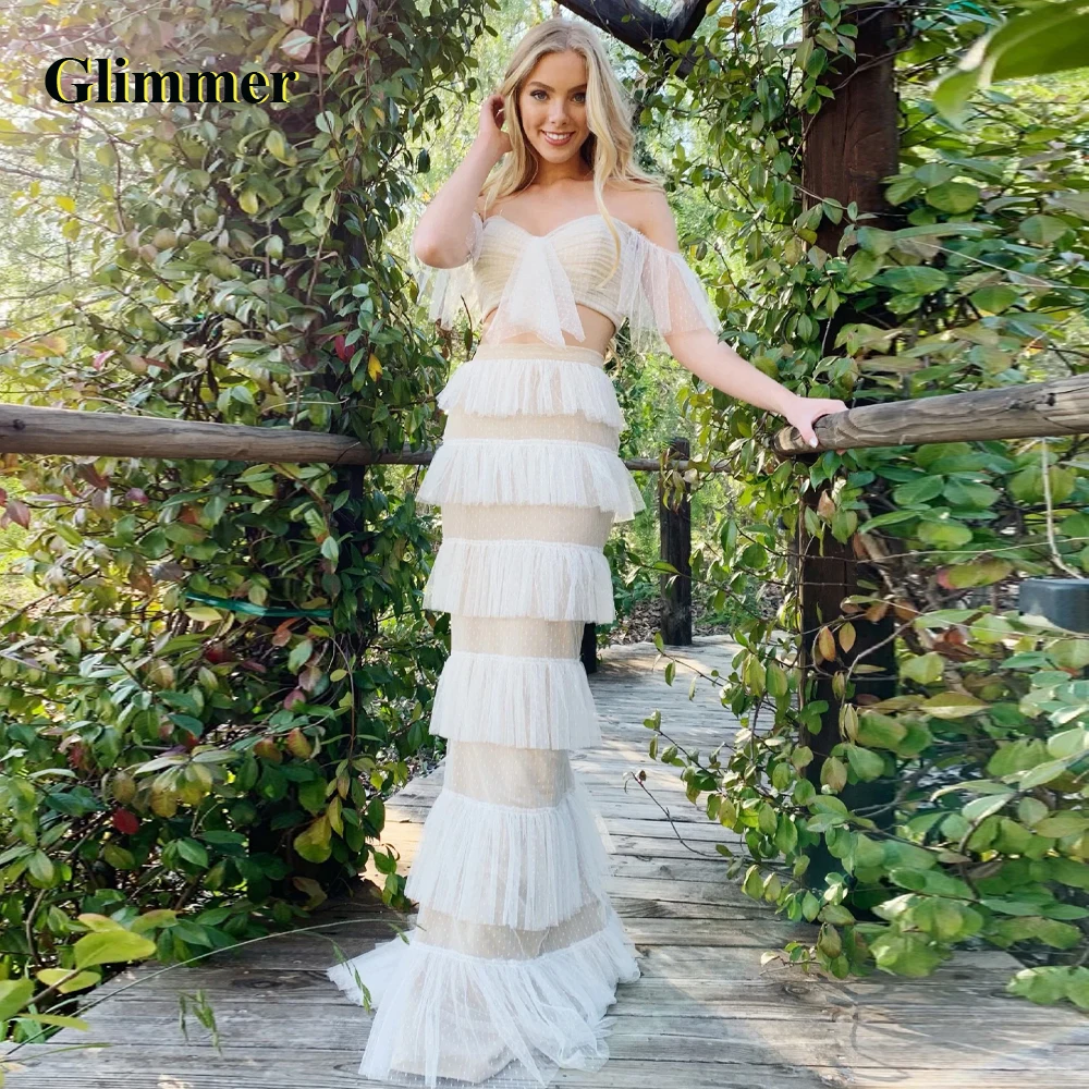 

Glimmer Polka Dot Tiered Sexy Evening Dresses Formal Prom Gowns Made To Order Quinceanera Vestidos Fiesta Gala Robes De Soiree