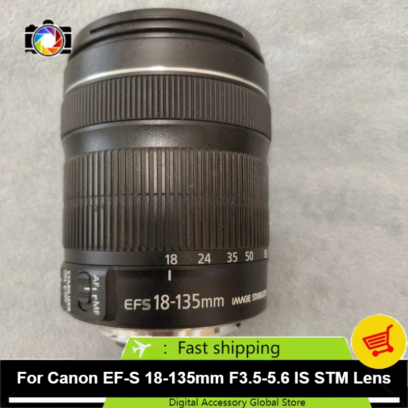 캐논 EF-S 18-135mm f/3.5-5.6 IS STM 렌즈 STM 자동 초점 줌 렌즈 (캐논 EOS 90D 80D 70D 60D T7i T6i 용) 95% 새 상품