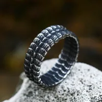 BEIER New Updated Viking Dragon Scale Ring Detailed  For Men Dragonscale Ring Creative Rock Hip Hop Punk Retro Jewelry