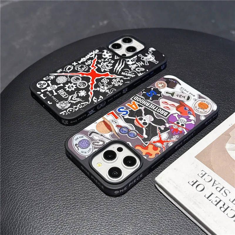 One Piece Pirate Flag Case – 360° Full Cover iPhone 12–16 Pro Max