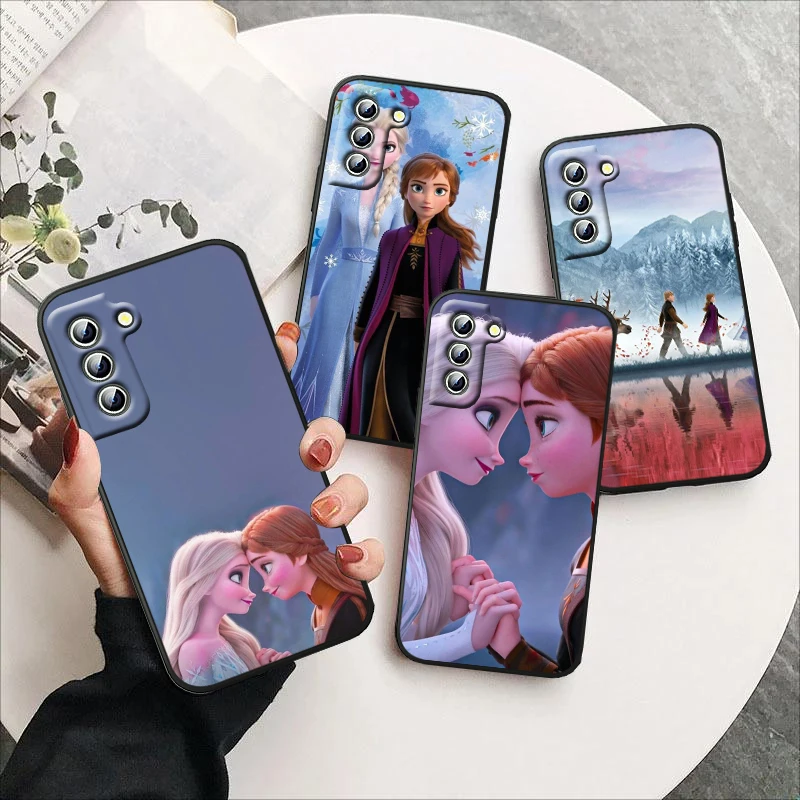 

Cool Disney Frozen Elsa For Samsung Galaxy S23 S22 S21 S20 S10 S9 Ultra Plus Pro 4G 5G silicone Soft Black Phone Case