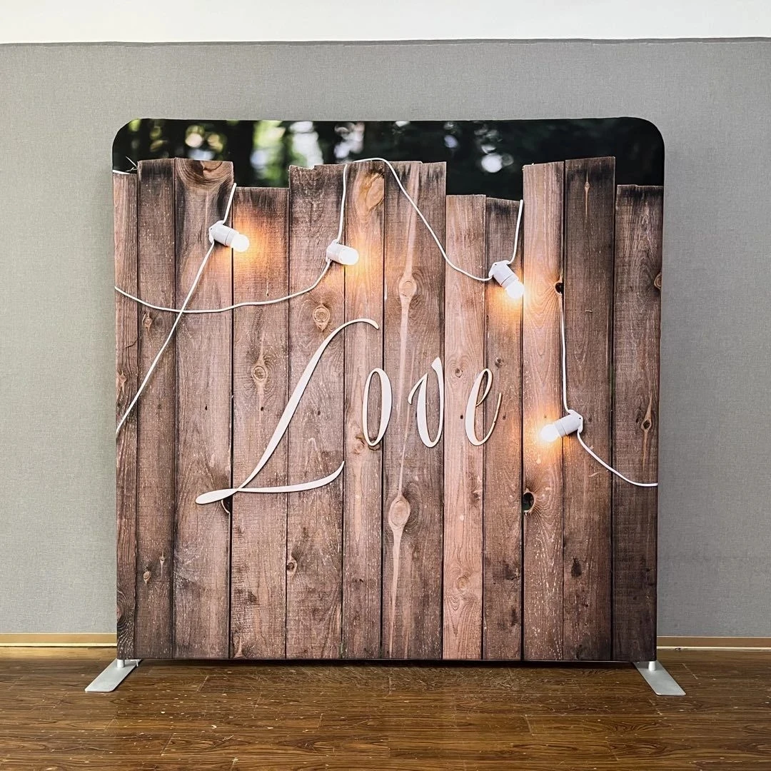 Customize Double Sided Print Wood Pillow Case Backdrop for Photography Wedding Party Decoration Birthday Background