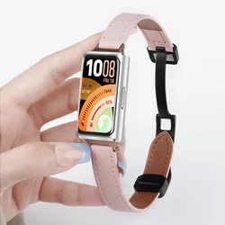 Magnetic Leather Strap Wristband for Smart Fitness Tracker (Pink)