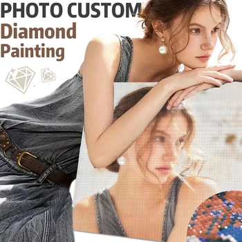 Photo Custom 5d Diamond Painting Family Photo Full Square/Round Rhinestone Diamond Embroidery Home Decor Diy