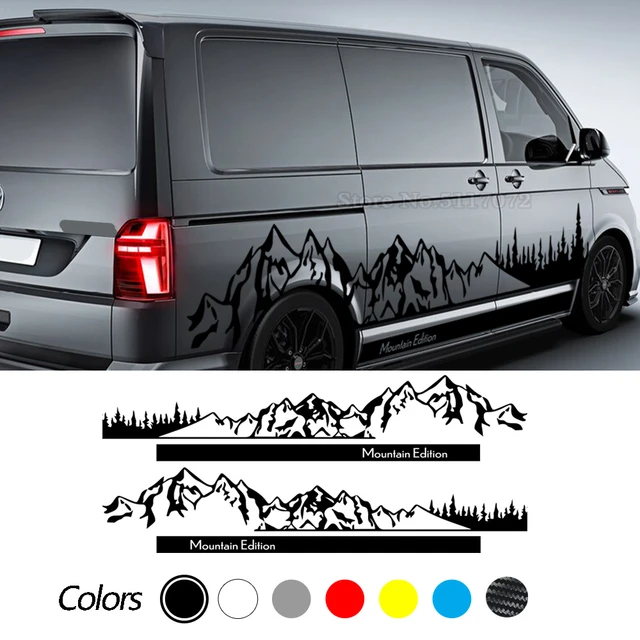 Für volkswagen vw transporter t4 t5 t6 multi van caravelle autotür seiten  aufkleber camper van mountain edition abziehbilder zubehör - AliExpress