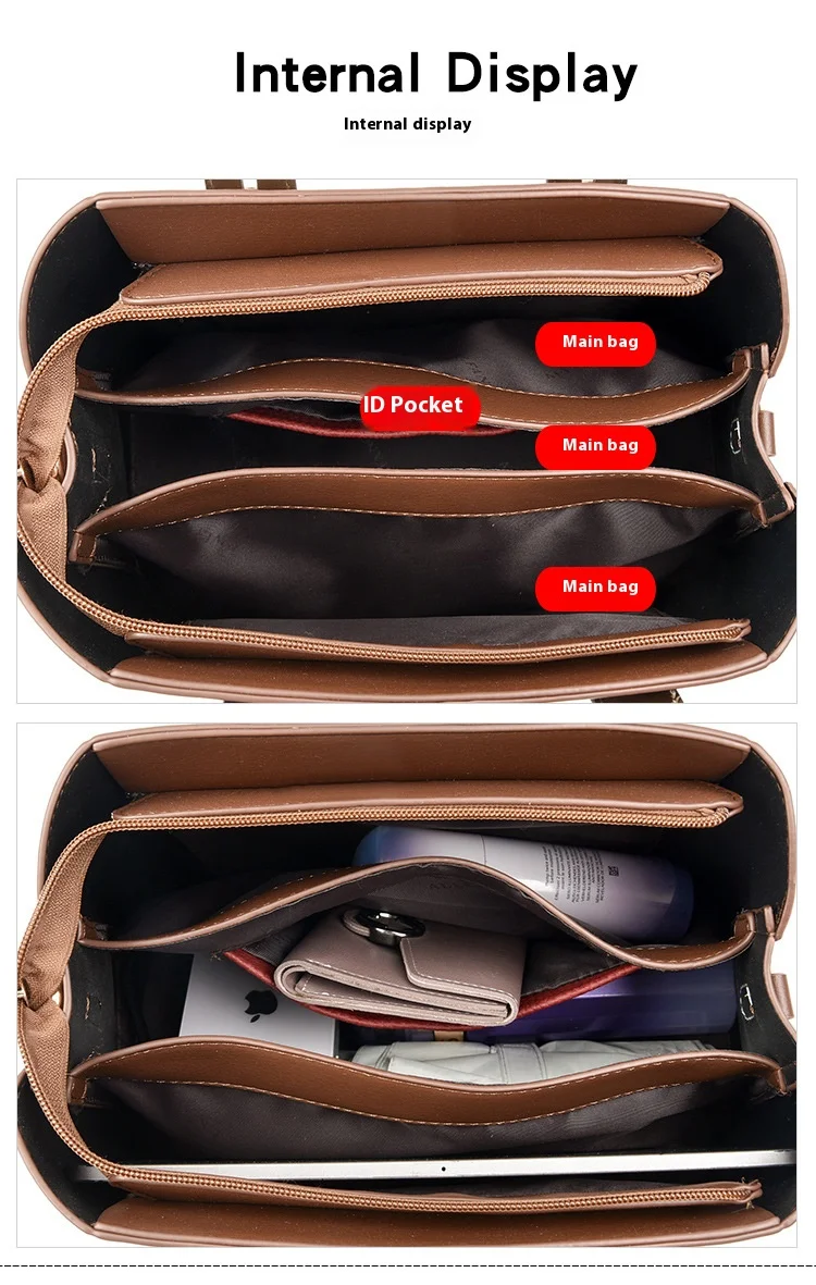 Neue Ankunft Luxus Frauen Umhängetaschen PU Satchel Handtaschen für Frauen Schulter Tote Geldbörsen Griff Satchel Geldbörse – Detail 4