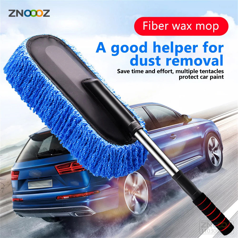 

Car Wash Mop Telescopic Handle Nanofiber Wax Mop Dust Removal Soft Hair Mop Car Brush Car Wash Cleaning Tool Car Supplies