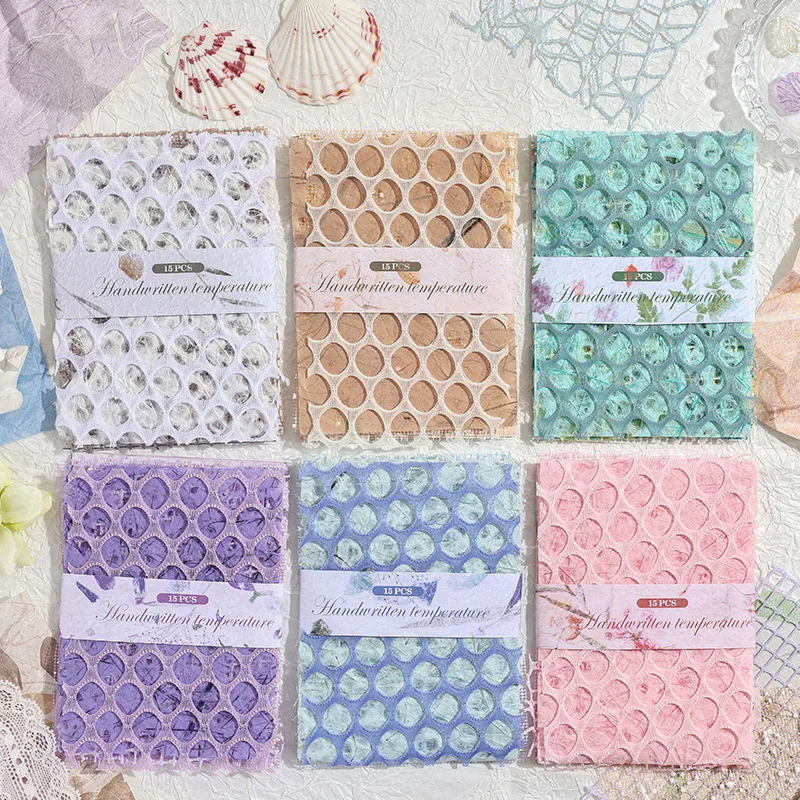15 pcs Vintage Mixed Materials Lace paper Decor Scrapbook Materials DIY Photo Album Collage Journal Creative Stationery Supplies 3