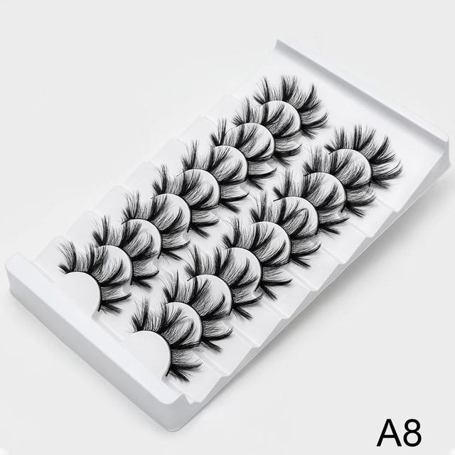 8 pairs 3D Mink Lashes Natural False Eyelashes Dramatic Volume Fake Lashes Makeup Eyelash Extension Silk Eyelashes