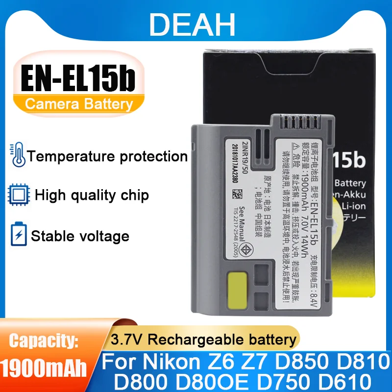 ENEL15bENEL15bENEL15b70V1900mAhLithiumCameraBatteryForNikon