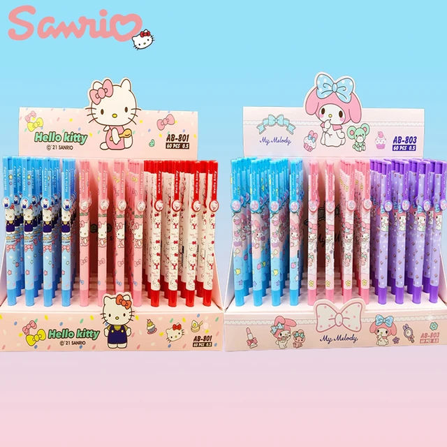 60pcs Sanrio Hello Kitty Neutral Pen Signature Gel Pen Writeing