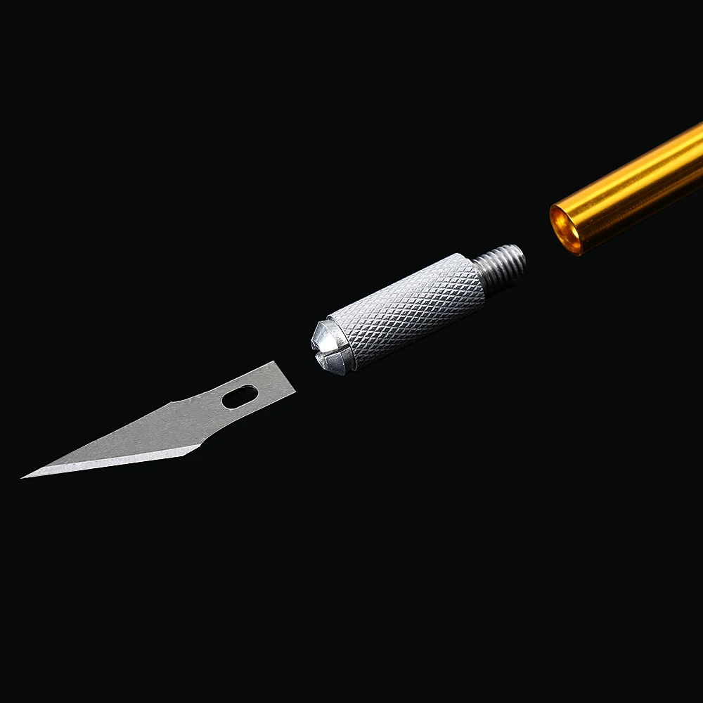 Non-Slip Metal Scalpel Knife Tools Kit Cutter Engraving Craft knives + 5pcs Blades Mobile Phone PCB DIY Repair Hand Tools 5