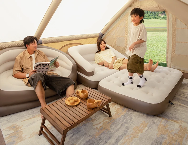 

Spread the floor outdoor portable folding camping tent home lazy sofa air cushion bed.