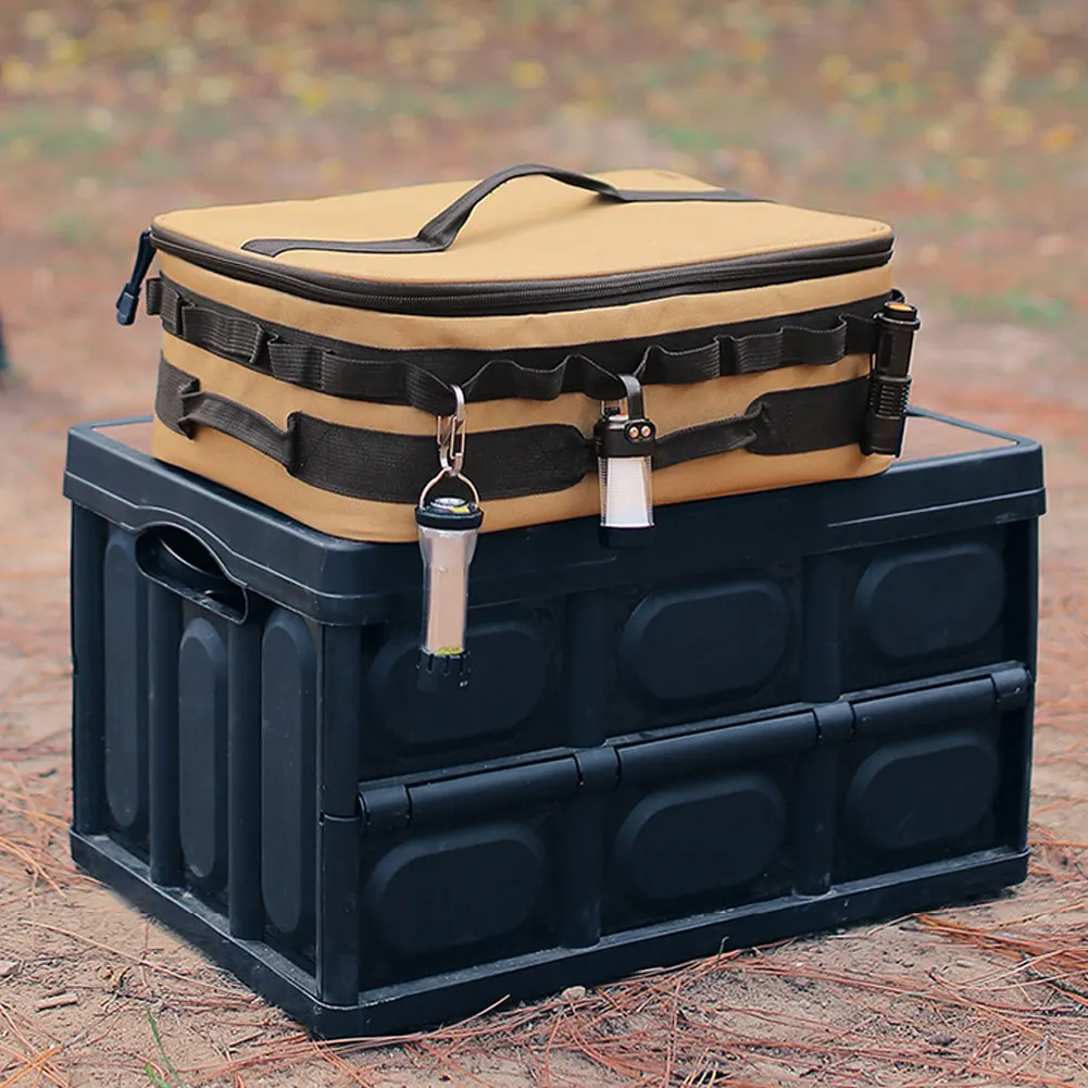 

15L Tactical Utility Tote Bag with Handle Camping Cookware Organizer Oxford Cloth Cooker Storage Bag for Camping Hiking Travel