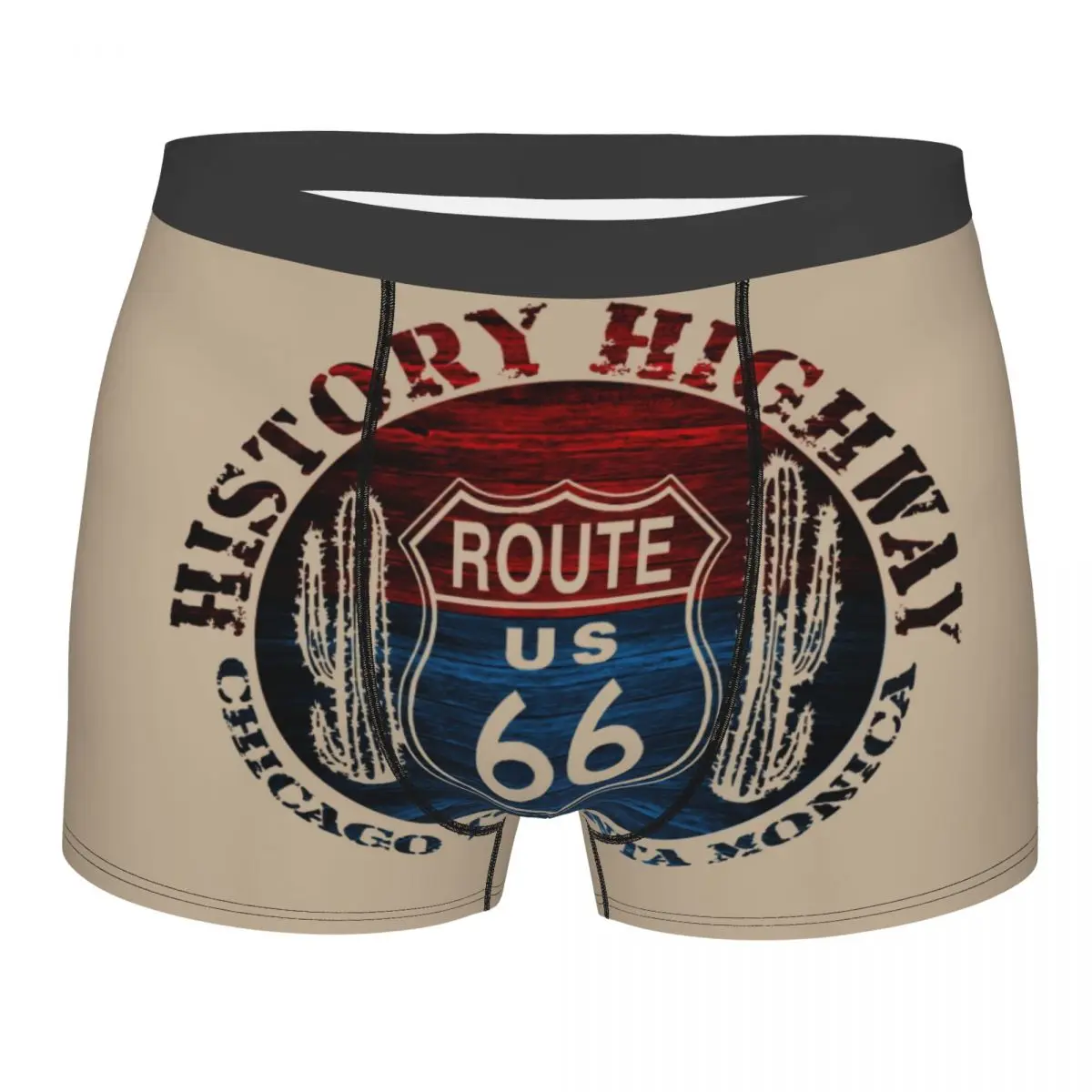 

Route 66 America Road Vintage Trip Boxer Shorts For Men 3D Print Underwear Panties Briefs Soft Underpants