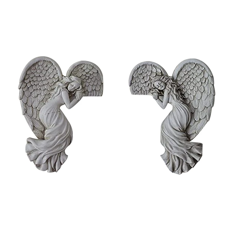 

4X Door Frame Angel Wings Wall Sculpture Ornament Garden Home Decor Secret Fairy Angel Craft Decoration Gift Crafts A