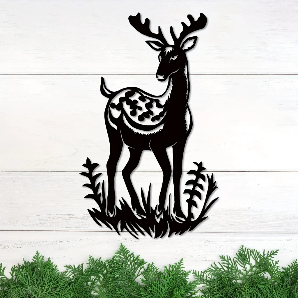 

Christmas Deer Winter Wall Art Sign - Deer Sign -For Plaque Wall Decor Gift for Bathroom Restaurant Farm Bedroom Cafe School