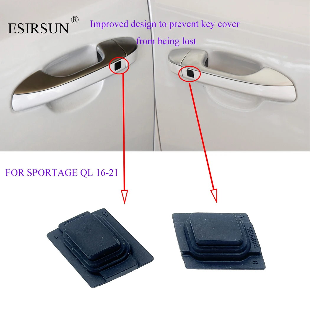 Esirsun porta da frente exterior maçaneta da porta pequena botão interruptor capa apto para kia sportage ql 2016-2021 82651d9710 82661-d9710