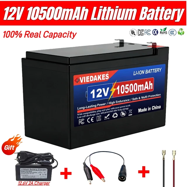 Batterie au lithium 12V 105 Ah LiFePO4, 4000+ cycles profonds, BMS intégré, durée de vie de 10 ans, pour UPS, sondeur de pêche pour kayak, panneau solaire, radio 1