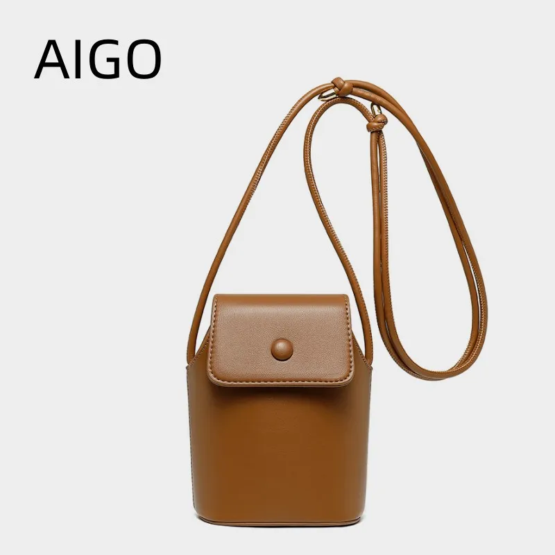 AIGO 여성용 레트로 인조 가죽 스몰 사이즈 크로스바디 백, 디자이너 휴대폰..