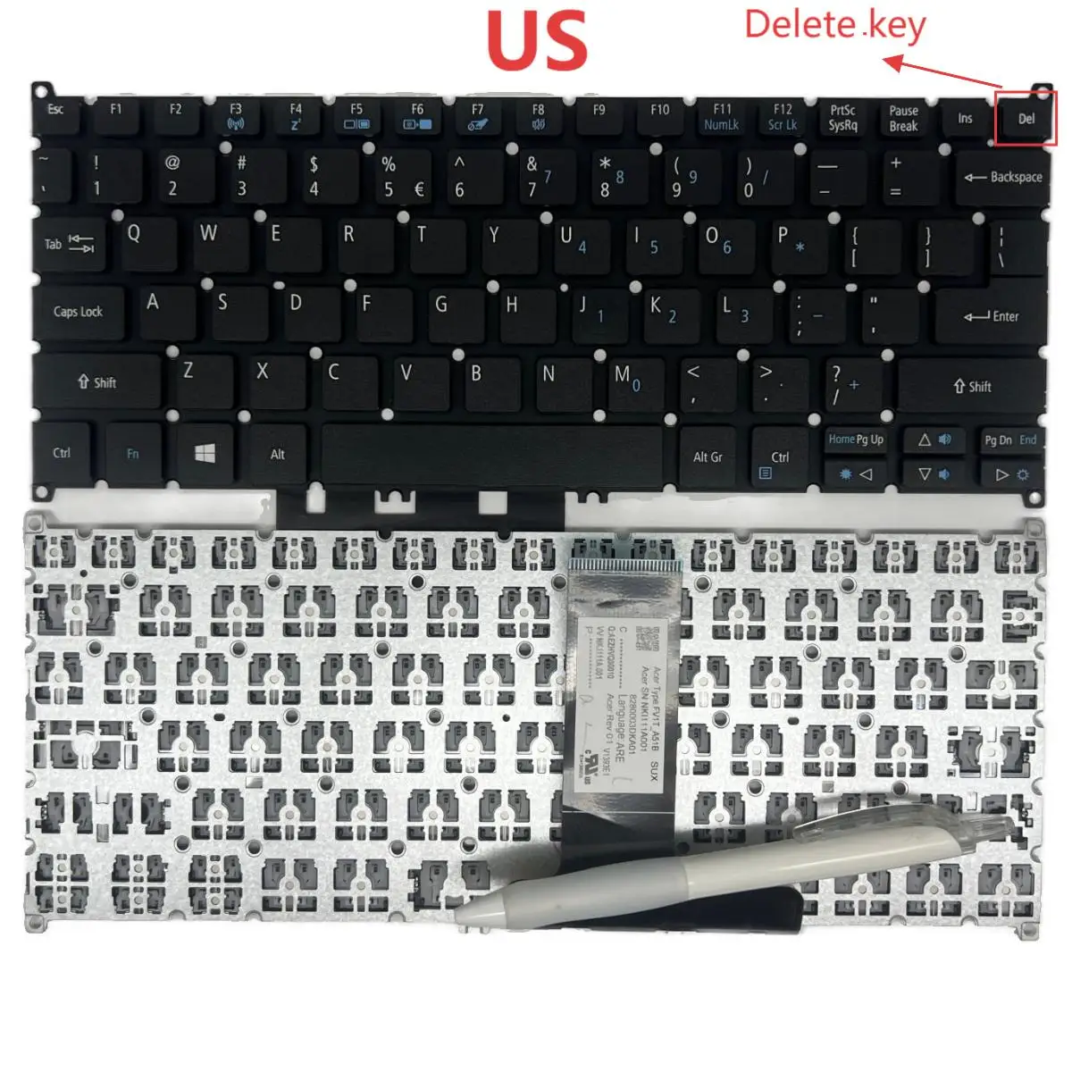 B118 US/UA/RU Keyboard for ACER TravelMate Spin B118 N16Q15
