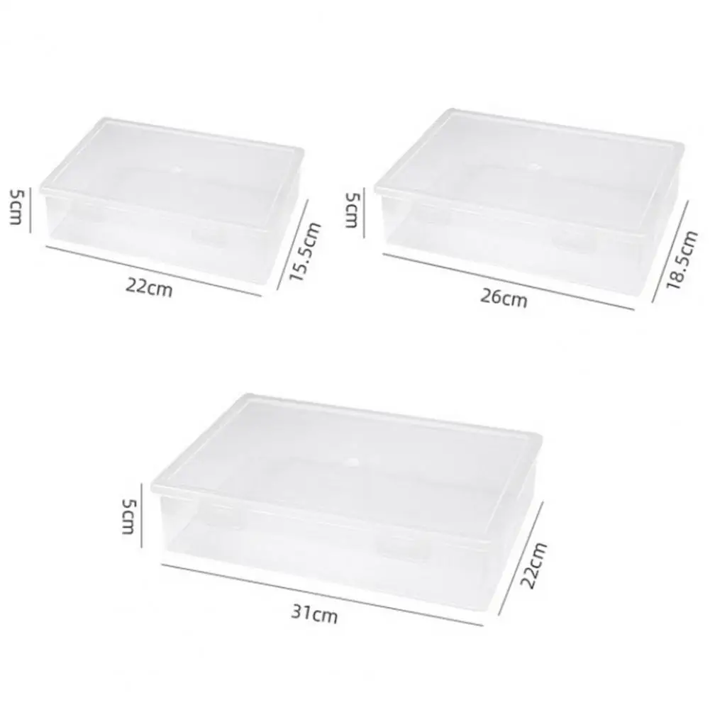 Storage Box File Folder S/M/L Transparent Classification File Box A4 Portable Folder Plastic Storage Box Portable Office School Teacher Student