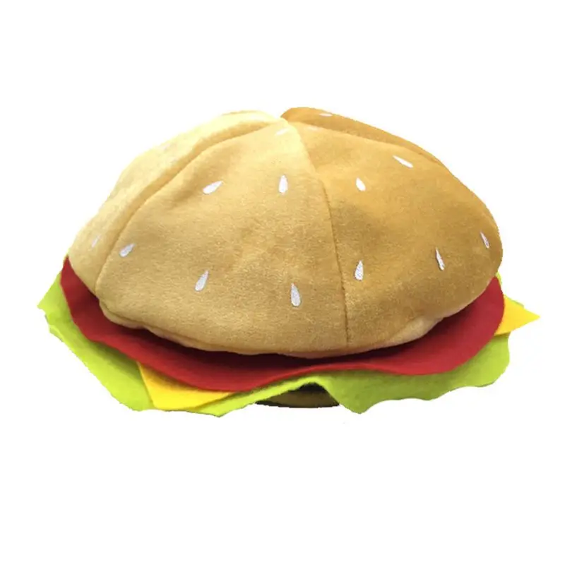 

Adult Kids Funny Fast Food Fancy Hat Hamburger Cheeseburger Shaped Carnival Halloween Christmas Party Dress Up Costume 10CF