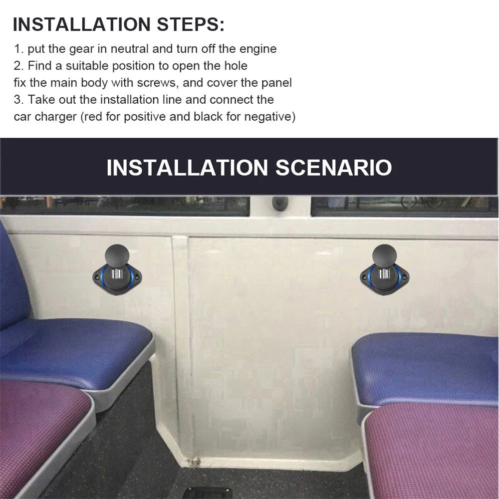 오토바이 RV 크루즈 선박 충전에 대 한 듀얼 USB 5V 3.1A 자동차 충전기 어댑터 라운드 모양 방수 소켓 전원 어댑터 스위치