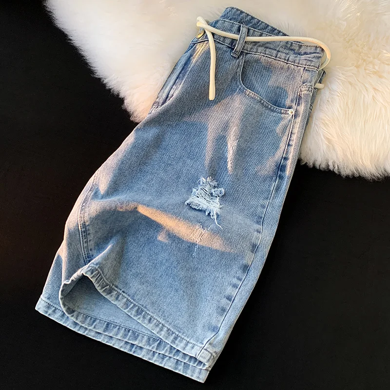 Retro Men's Denim Shorts Summer Oversize Shorts Summer Joggers Men Baggy Shorts Men Fashion Streetwear Harajuku Hip Hop Shorts