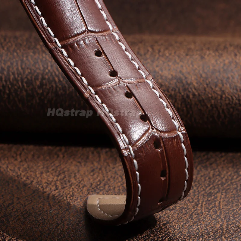 Luxury Leather Watch Strap Set with Butterfly Buckle and Installation Tools in Wooden Box