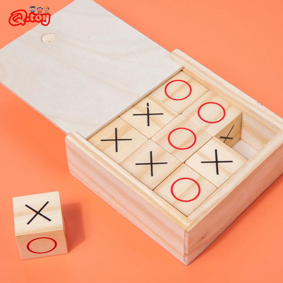 

Wooden IQ Toy Educational XO Chess Game with Box Children Logic Thinking Training Puzzles for Kids Brain Teaser Montessori Toys