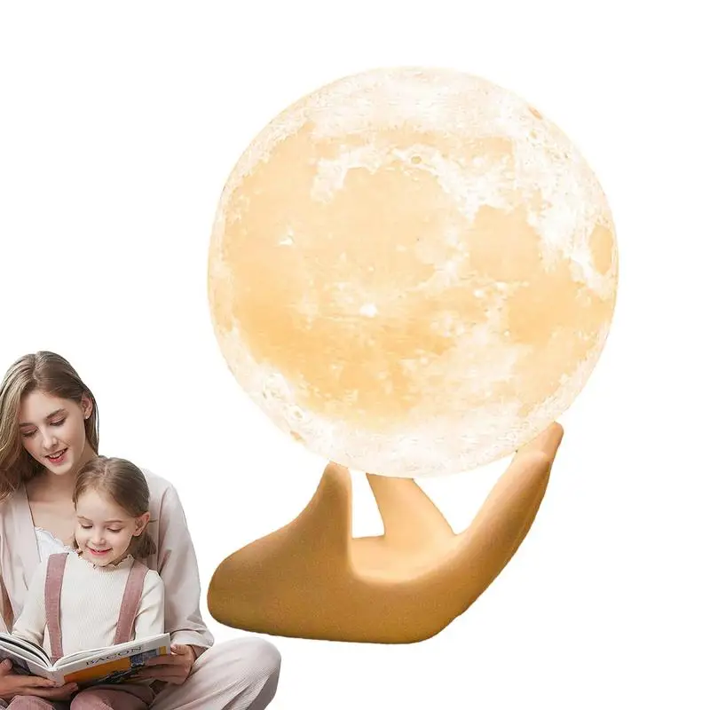 

Moon Nightlight Romantic LED Moon Light With Ceramic Hand Lampholder Touch Sensor Table Lamp Bedroom Decoration Bedside USB