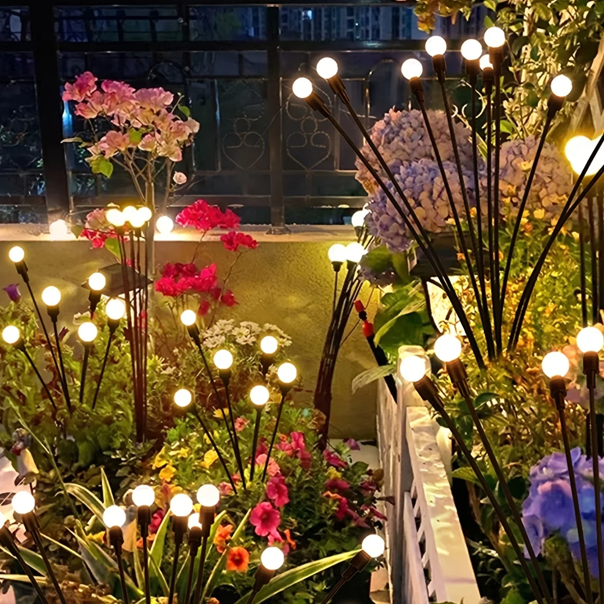 Solar Lights 1pc Waterproof For Outdoor Decorative Path Landscape Starburst Swaying Garden Lights with Starburst Design
