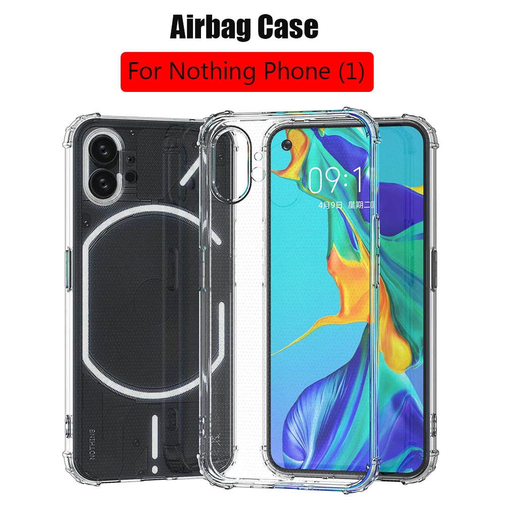 Airbag Transparent Cover For Nothing Phone (1)  Nothing Phone 1 Soft Antiknock Crystal Tpu Back Shell Fundas Bumper