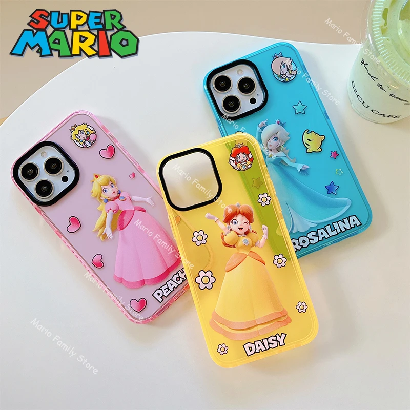 Custodia Per Telefono Mario Princess Peach Per Iphone 14 13 12 11 Pro Max Cover Anti-Caduta All-Inclusive Per Iphone 14Pro 13Pro Back Shell