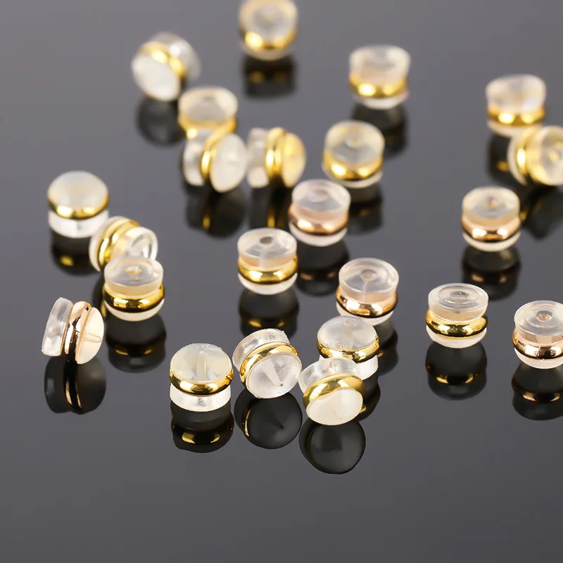10/30/50Pcs Weiche Silikon Ohr Zurück Stopper Beschichtet Hamburger Ohr Stecker Für DIY Schmuck Machen Ohrring ersatz Zubehör – Detail 3