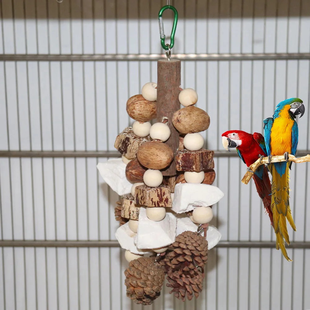 

Parrot Toys, Bird Toy With Wooden Blocks, Parrot Chewing Toys Gift For African Grey Macaws, Parakeets, Cockatiels