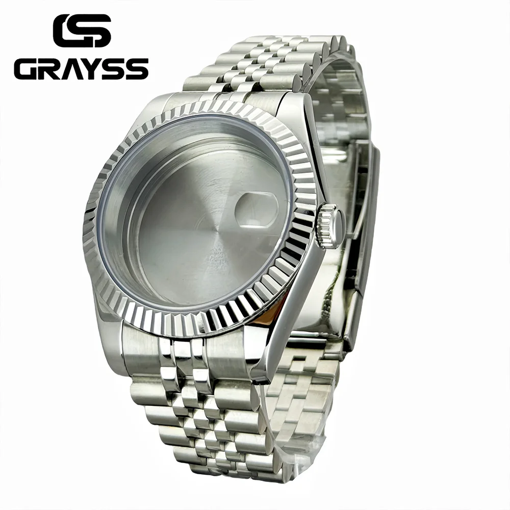 Neiton Sapphire Glass Men's Watch Case - 36mm/39mm Waterproof Stainless Steel Jubilee Design