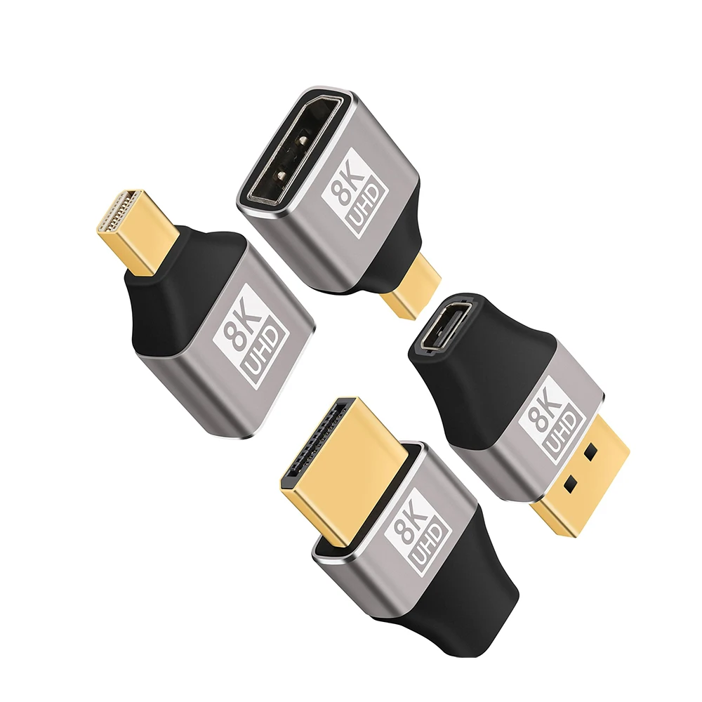 Переходник Mini DisplayPort-DisplayPort, 8K60Hz, DP2.1, «гнездо-мини», «папа», двунаправленный коннектор для ноутбука, ПК, игрового монитора