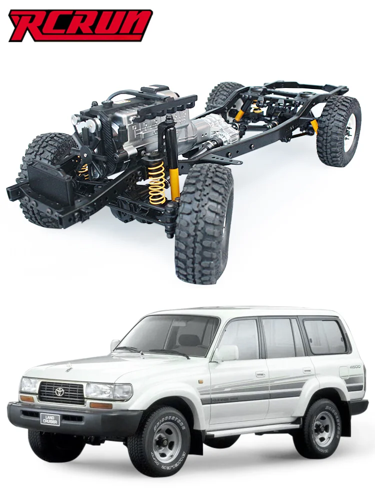 

RCRUN LC80 1/10 Metal Chassis Frame Builders Kit Adjustable Wheelbase Realism Scale for RUN-80 RC Rock Crawler Off-Road Truck