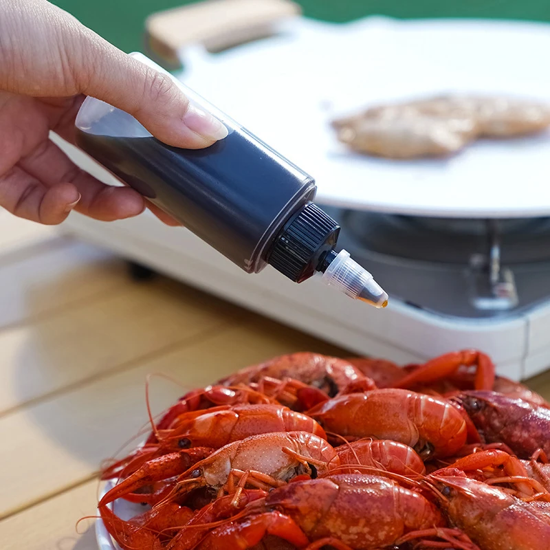 Portable Outdoor Picnic With Lid Graduated Squeeze Bottle Ketchup Salad Sauce Vinegar Oyster Oil Dispenser Condiment Container 2