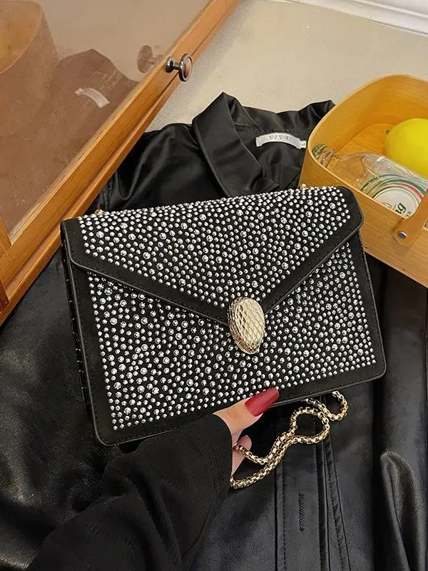 

Women's 2023 New Fashion Bright Diamond Women's Bag Women's Shoulder Crossbody Chain