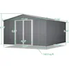 Large Outdoor Storage Shed, Metal Galvanized Steel Garden Shed with Floor Frame 2