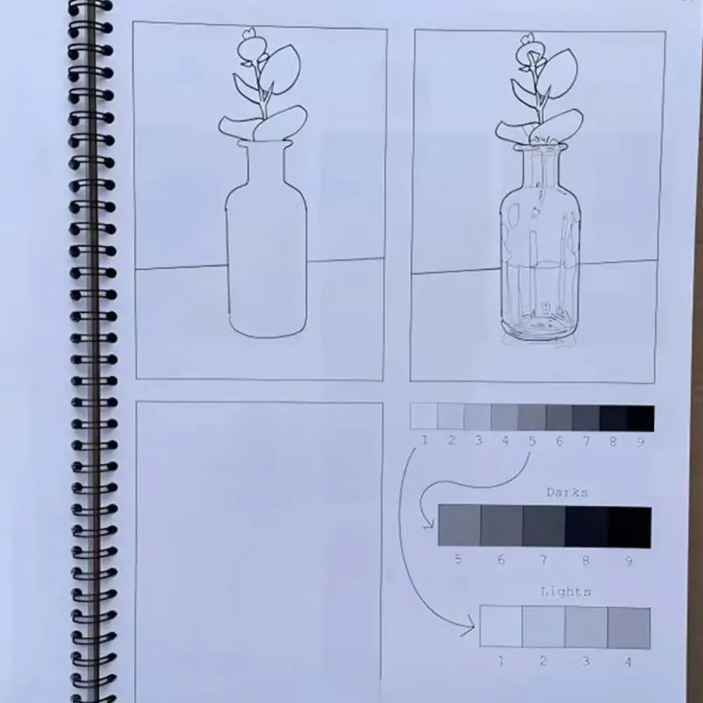 Quaderno Professionale Interattivo per Disegno, Copertina Rigida, Pagine a Righe e Bianche, Carta Spessa, Ideale per Corsi d'Arte - immagine 3