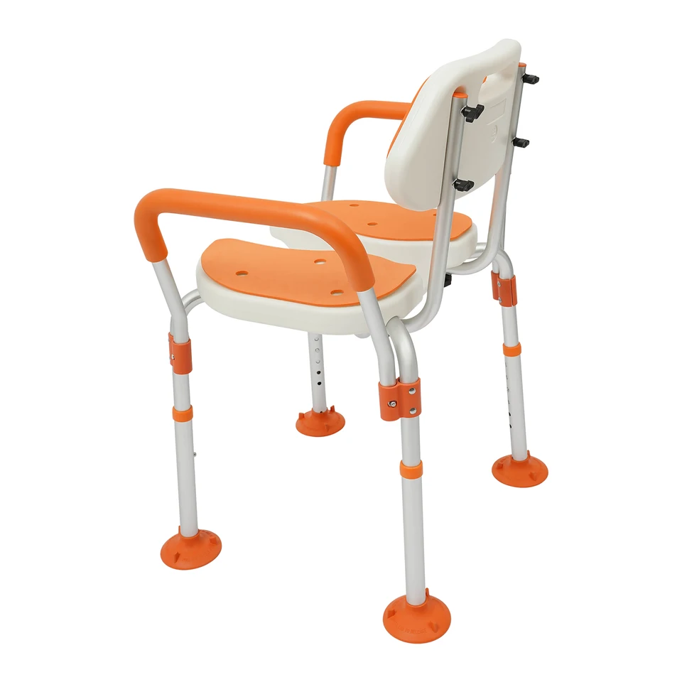 Adjustable Folding Shower Seat with Armrests