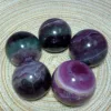 Natural Crystals Blue And Purple Fluorite Sphere Rainbow Flash High Quality Wholesale Polished Home Decorations Room Derco Gift 6