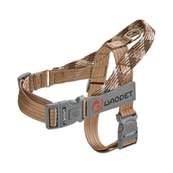 Durable No - Pull Nylon Dog Harness with Creative Flat Rope Design - M (Lustrous Brown)