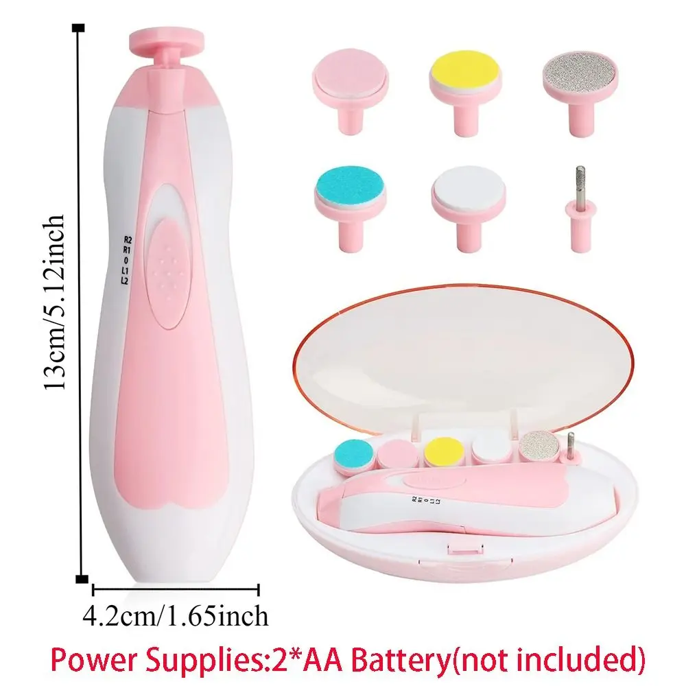 Multifunction Electric Baby Nail Trimmer Anti-scratch 6 Grinding Heads Toes Fingernail Cutter Portable Anti-clamping